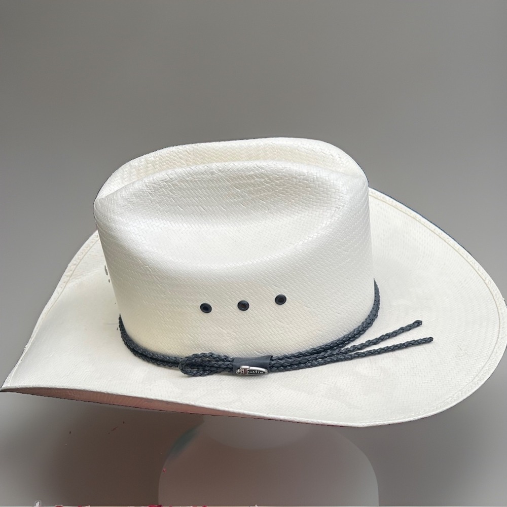 JUSTIN Hat Cowboy Milano Ivory Hard Coated Straw Western 7